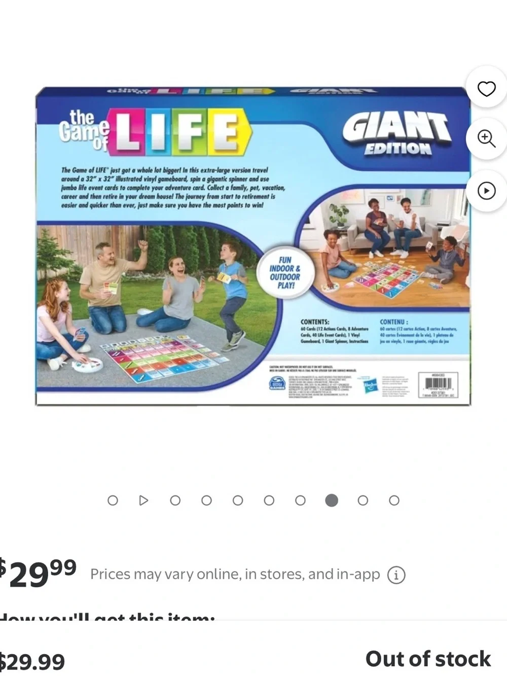 Hasbro Game of Life Spinner Wheel in Pink Yellow Blue Purple White NWT